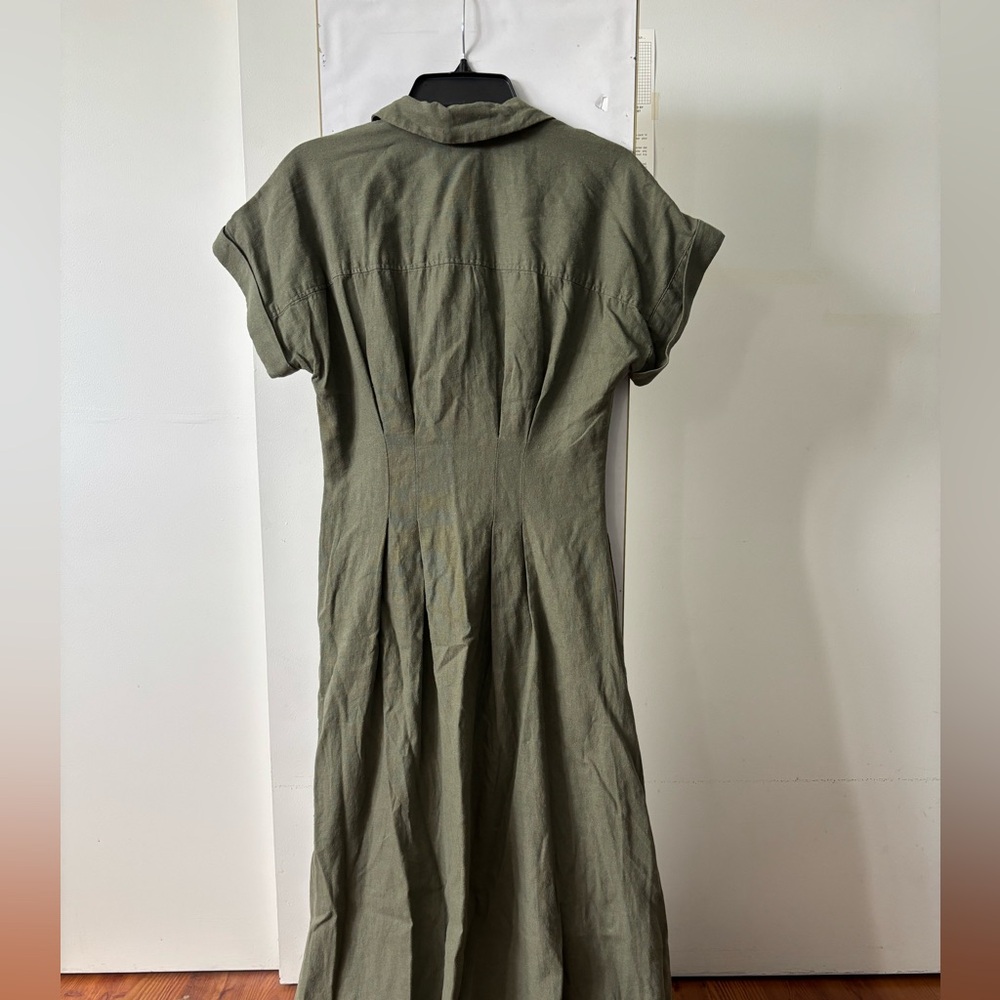Olive and White Women's Dresses - Picture 3 of 16